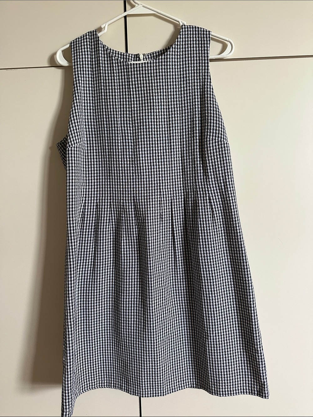 Women’s Black & White Gingham Sleeveless Dress - Charles Henry - Large